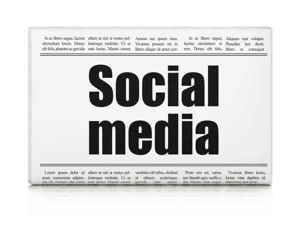 Koncepcja sieci społecznych: Gazeta nagłówek media społeczne — Zdjęcie stockowe