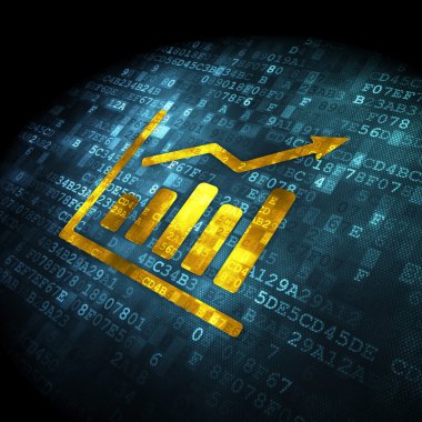 Ekonomi kavramı: büyüme grafik dijital arka plan üzerinde