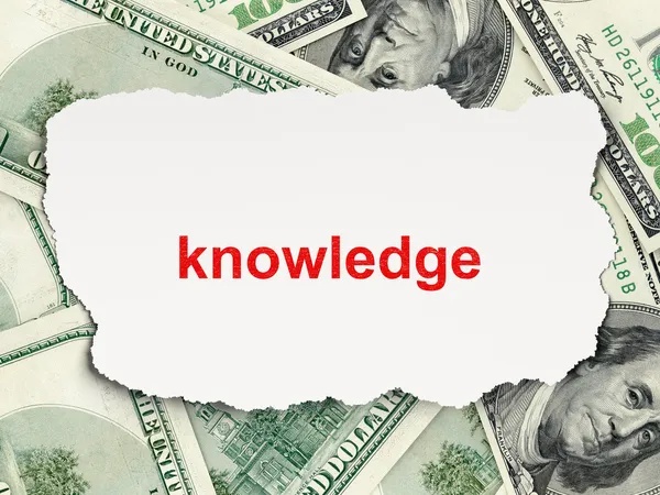 Bildungskonzept: Wissen über den Geldhintergrund — Stockfoto