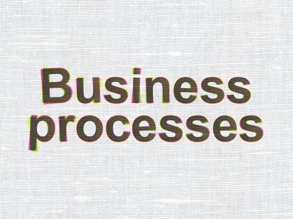 Concept d'affaires : Processus d'affaires sur fond de texture de tissu — Photo