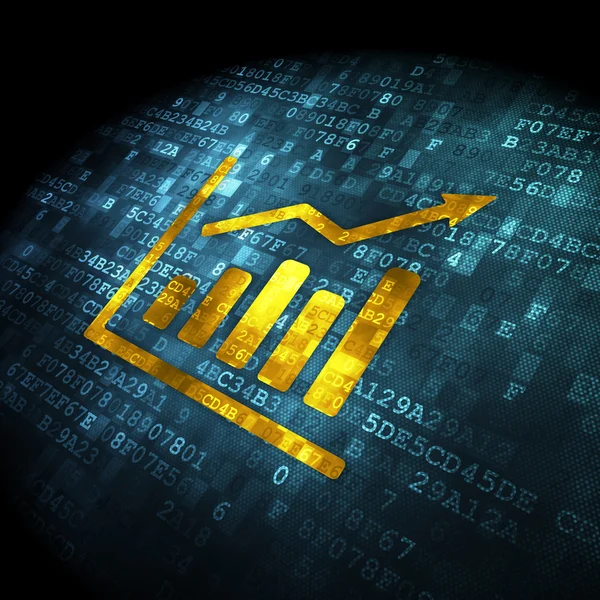 Concetto di finanza: grafico della crescita su sfondo digitale — Foto Stock