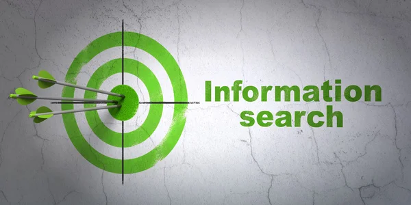 Conceito de informação: target and Information Search on wall background — Fotografia de Stock