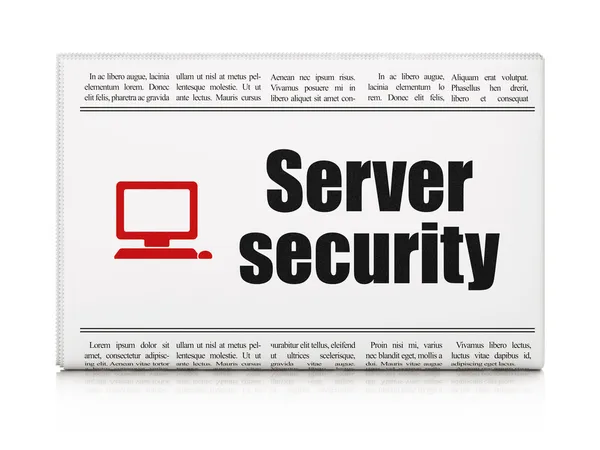 Soukromí koncept: noviny s serveru bezpečnosti a počítače pc — Stock fotografie