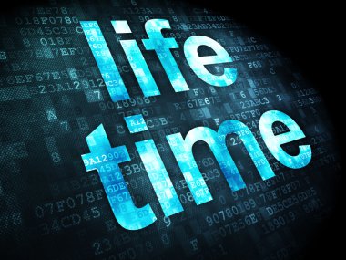 Zaman çizelgesi kavramı: dijital arka plan üzerinde yaşam süresi