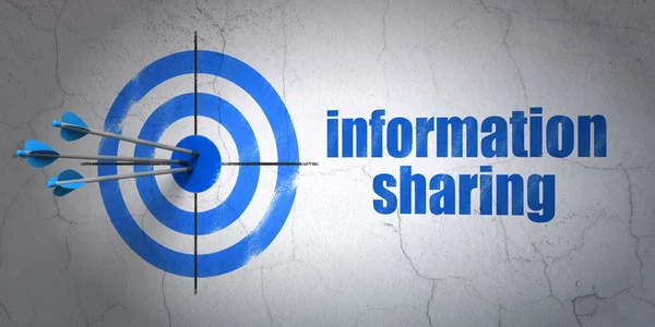 Conceito de informação: target and Information Sharing on wall background — Fotografia de Stock