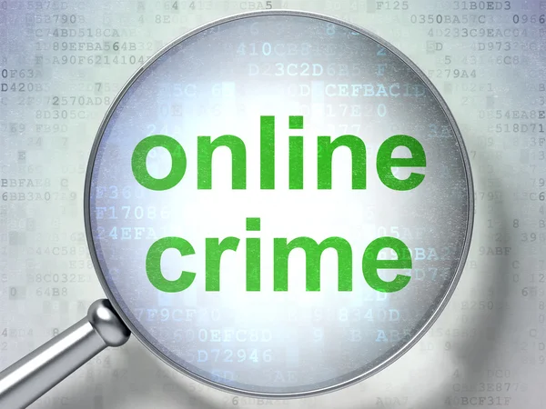 Concetto di protezione: crimine online con vetro ottico — Foto Stock