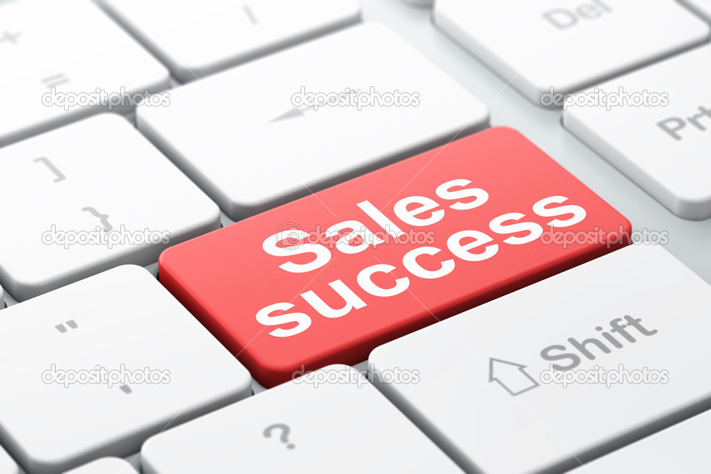 Marketing concept: Sales Success on computer keyboard background