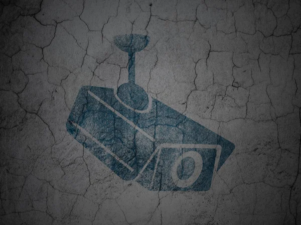 Protection concept: Cctv Camera on grunge wall background — Stock Photo, Image