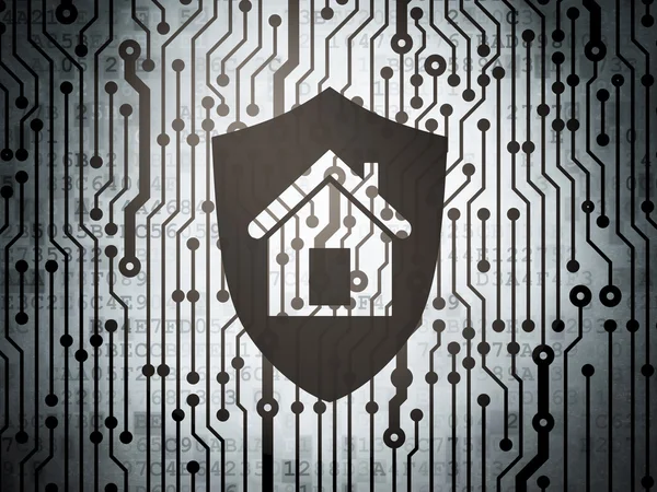 Protection concept: circuit board with Shield — Stock Photo, Image