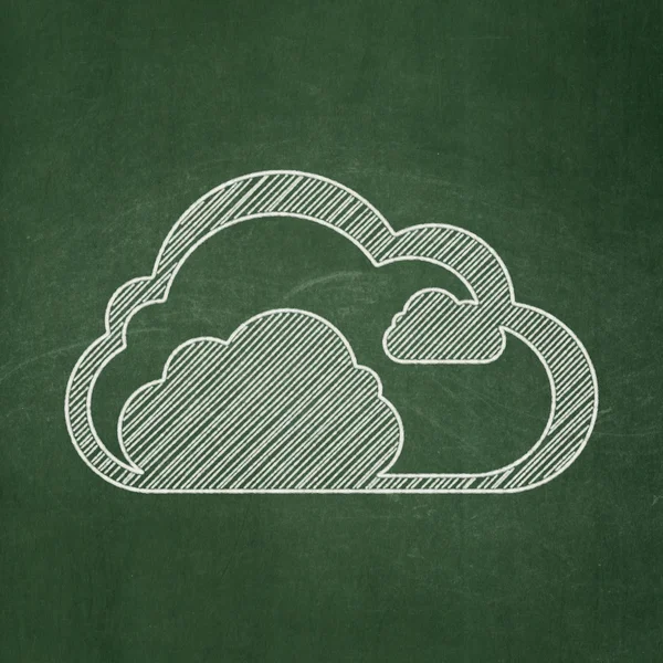 Cloud netwerken concept: wolk op schoolbord achtergrond — Stockfoto