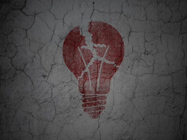 Business concept: Light Bulb on grunge wall background — Stock Photo, Image
