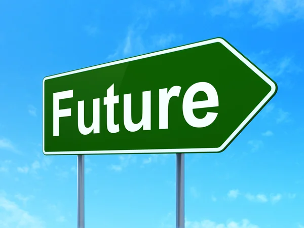 Timeline concept: Future on road sign background — Stock Photo, Image