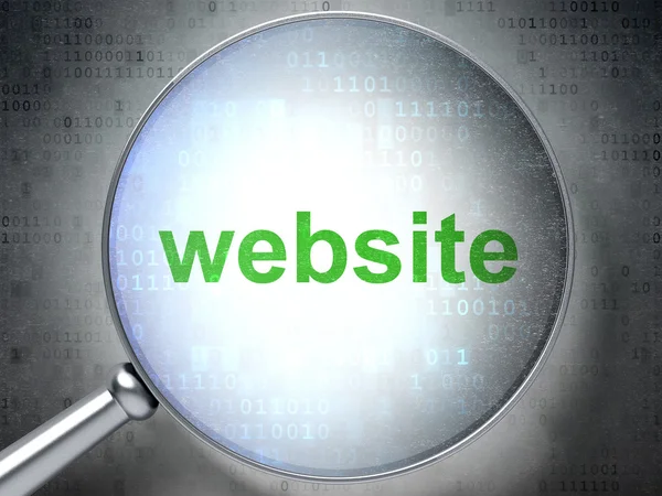 Concept de conception web SEO : Site web avec verre optique — Photo