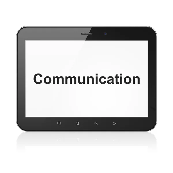 Marketingconcept: mededeling op tablet pc-computer — Stockfoto