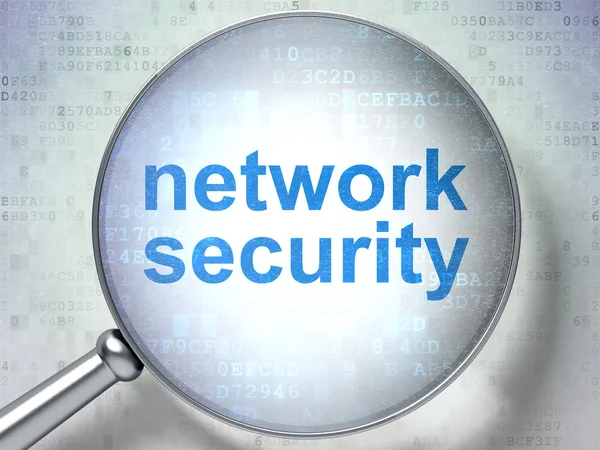 Protection concept: Network Security with optical glass — Stock Photo, Image