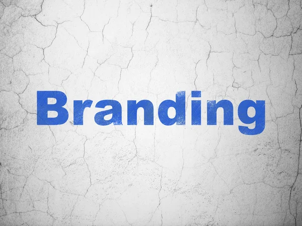 Concetto pubblicitario: Branding sullo sfondo della parete — Foto Stock