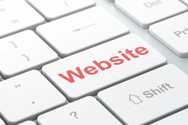 SEO web design concept: website op computer toetsenbord achtergrond — Stockfoto