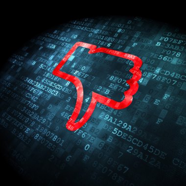 sosyal network kavramı: dijital arka başparmak aşağı