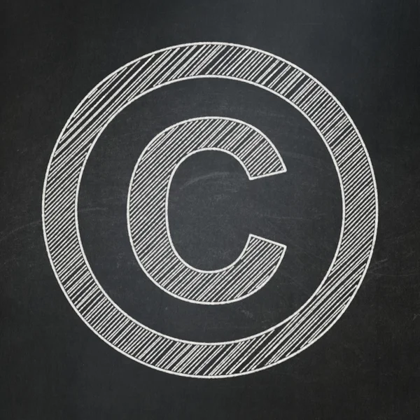 Zákon koncept: autorská práva na tabuli pozadí — Stock fotografie