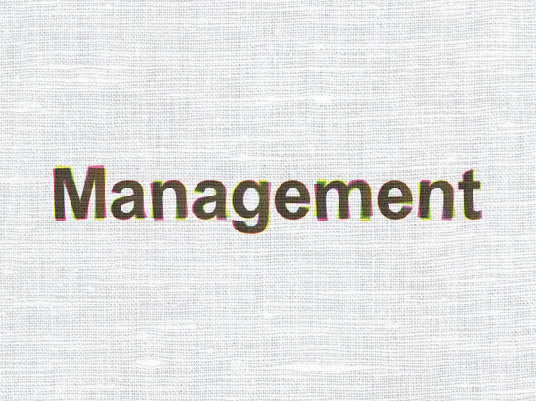 Finanzierungskonzept: Management auf textilem Hintergrund — Stockfoto