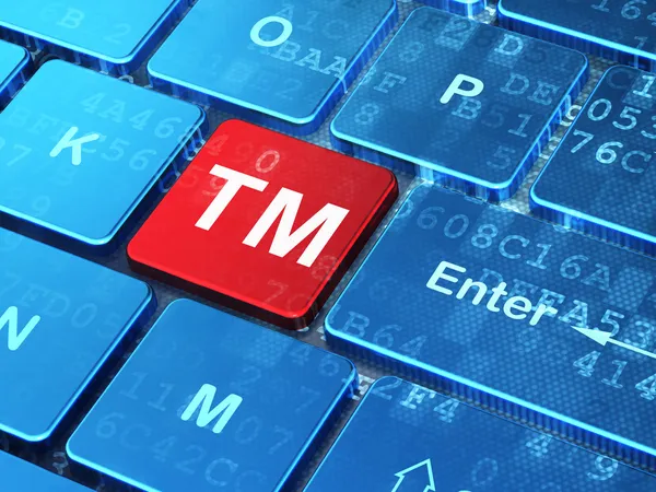 Law concept: Trademark on computer keyboard background — Stock Photo, Image