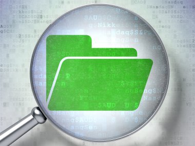 İş konsepti: Dijital arkaplanda optik cam olan dizin