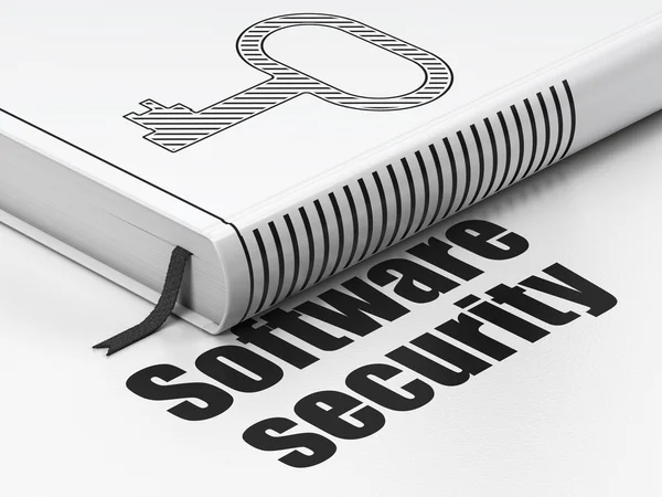 Privacy concept: book Key, Software Security on white background — Stock Photo, Image