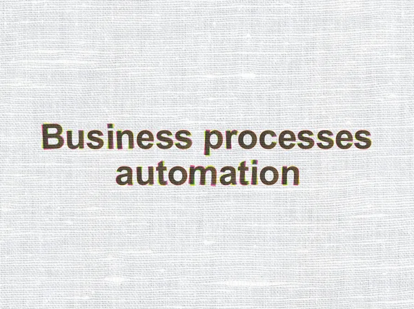 Концепція бізнесу: Автоматизація бізнес-процесів на тлі текстури тканини — стокове фото