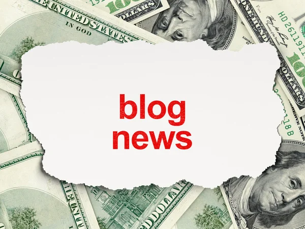 ニュース概念: お金の背景のブログ ニュース — ストック写真