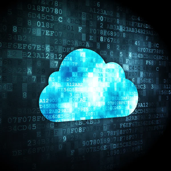 Cloud-Netzwerkkonzept: Cloud auf digitalem Hintergrund — Stockfoto