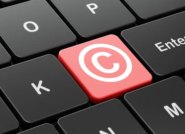 Law concept: Copyright on computer keyboard background — Stock Photo, Image