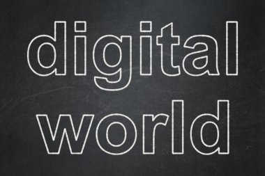 bilgi kavramı: Kara tahta arka plan dijital dünya