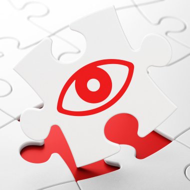 koruma kavramı: Bulmaca arka plan üzerinde göz