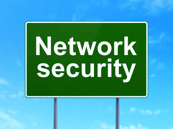 Privacy concept: Network Security on road sign background — Stock Photo, Image