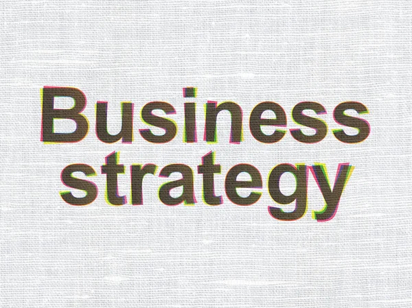 Conceito de negócio: Estratégia de negócios sobre fundo de textura de tecido — Fotografia de Stock