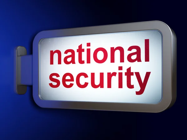 Концепция защиты: Национальная безопасность на фоне рекламного щита — стоковое фото