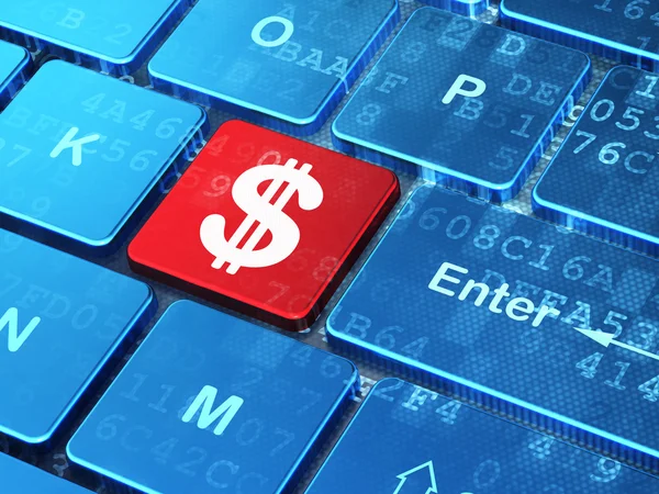 Currency concept: Dollar on computer keyboard background — Stock Photo, Image