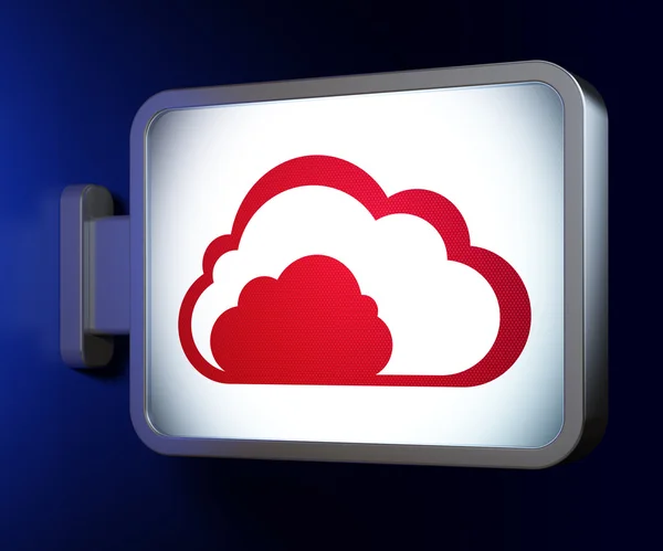 Cloud computing koncept: moln på billboard bakgrund — Stockfoto