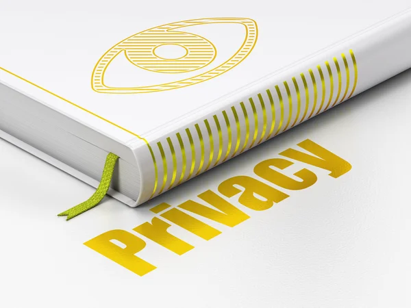 Conceito de proteção: livro Eye, Privacy on white background — Fotografia de Stock