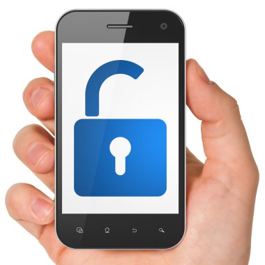 bilgi kavramı: smartphone üzerinde açılan asma kilit