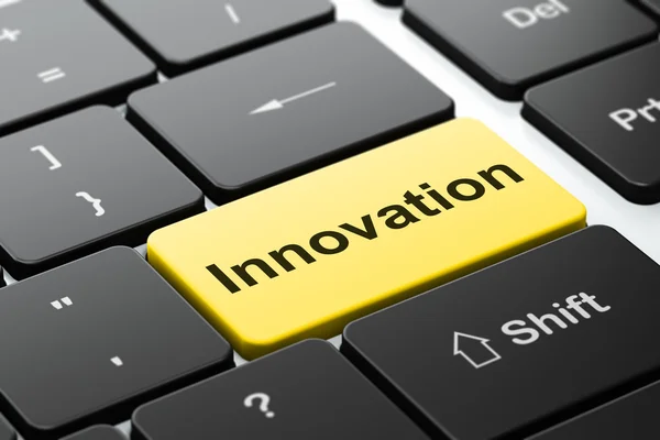Concept de finance : Innovation sur fond de clavier d'ordinateur — Photo