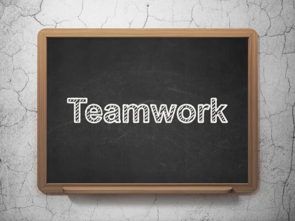 Finance concept: Teamwork on chalkboard background — Stock Photo, Image