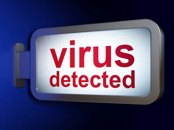 Bescherming concept: virus ontdekt op billboard achtergrond — Stockfoto
