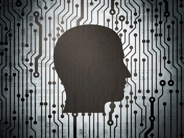 Business concept: circuit board with Head — Stock Photo, Image