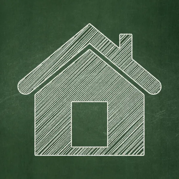 Privacy concept: Home on chalkboard background — Stock Photo, Image