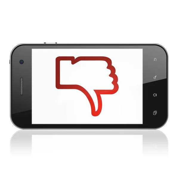 Social network concept: Thumb Down on smartphone — Stock Photo, Image