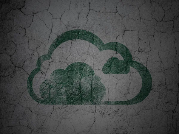 Concetto di tecnologia Cloud: Cloud su sfondo grunge wall — Foto Stock