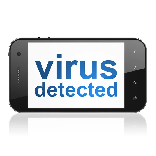 Veiligheidsconcept: virus ontdekt op smartphone — Stockfoto