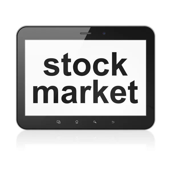 Conceito de negócio: Mercado de ações no computador tablet pc — Fotografia de Stock