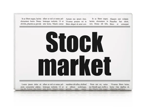 Koncepcja finansowania: Gazeta headline giełdzie — Zdjęcie stockowe